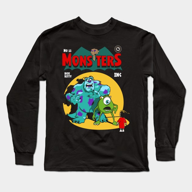 Mons-ters Inc Comic Long Sleeve T-Shirt by FOUREYEDESIGN